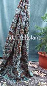 Indischer Baumwoll-Samtvorhang, Paisley-Print-Vorhang, Boho-Vorhang, Luxus-Vorhänge, Geschenk zur Wohnungserwärmung, buntes Dekor, Handblockdruck